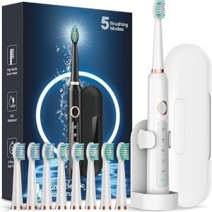 Sonic Electric Toothbrush for Adults - Rechargeable Electric toothbrush with 8 Brush Heads & Travel Case,Teeth Whitening , Power Electric Toothbrush with Holder, 3Hours Charge for 120 Days - Image 2