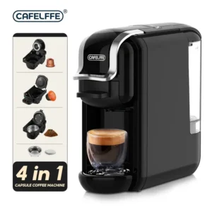 CAFELFFE 4 In 1 Capsule Coffee Maker MK603, Hot/Cold Brew Espresso Machine, 19Bar, Suitable For Nec* Capsules, DG* Capsules, ESE And Coffee Powder, Easy To Clean, Rust-proof, 0.6L Removable Water Tank, Suitable For Home Kitchen And Gift Giving - Knapdirect